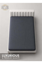 1-Piece Microfiber Fitted Sheet Striped, Dark Grey, Deep Pocket Elastic Edge Bed Linen