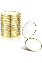 8 Pcs Compact Mirror Bulk with 1X 2X Magnification Double Sided Mini Travel Makeup Mirror Small Portable Pocket Mirror Folding Round Purse Compact Mirrors for Women Girls Bridesmaid Gifts(Gold)