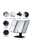 Tri-Folded Vanity Table Makeup Mirror With 21 LED Lights White