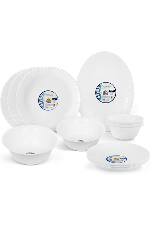 12 Piece Opalware Dinner Set - Dishwasher Safe, Microwave Safe, BPA Free
