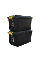 2 Pack 75 Liter Heavy Duty Indoor and Outdoor Storage Box Container, Made in UK, Tote with Durable Latches and Lid, Stackable Bin, for Home, Balcony, Garden, Poolside, Garage, Office -STR-764