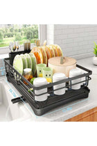 MostNow Dish Drying Rack, Stainless Steel Dish Rack for Kitchen Counter, Large-Capacity Dish Drainer with Cutlery Holder, Kitchen Organizer for Dishes, Spoons and Forks