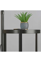 Arc Floor Lamp with Side Table 3-Color Dimmable LED (3000K-6000K) 12W Standing Lamp with Storage Shelf for Living Room Bedroom