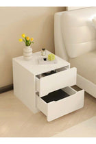 1-Piece Modern Design Wood Nightstand for Bedroom Wide Top End Table with Storage Drawers Bedside Storage Cabinet for Living Room Office 40x41x45 cm (Fully Assembled)