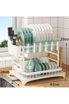Dish Drying Rack With Drainer, 2 Tier Rustproof Stand for Kitchen Countertop,Cutting Board Holder,
