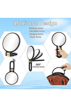 1x 20x Magnifying Travel Mirror, Hand Mirror with Handle - Double Side Hand Held Mirror with 1x 20x Magnification & Foldable Handle, Portable Travel Makeup Hand Mirror for Women (Black)
