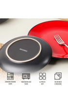 – 6 x Plate/Dinner Plate Set Stoneware Ceramic Tableware Set - Le Papillon Collection (Red, 26 cm)
