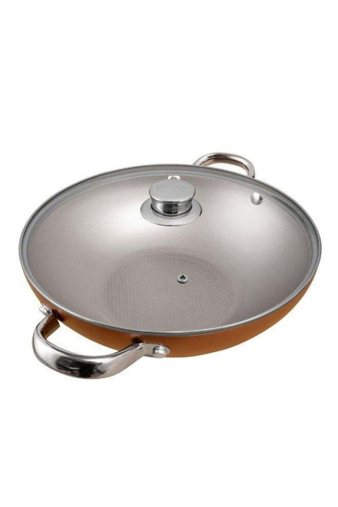 Ultra 28Cm Kadai With Glass Lid And Pan Holder