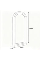MapleHoome Full-Length Mirror, Boucle Fabric, Floor Mirror, Lean-to-Wall Standing Mirror, 80*180, Beige