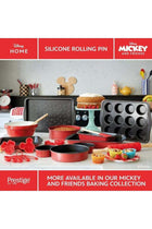 New Disney Bake with Mickey Mouse Silicone Rolling Pin for Baking with Wooden Handles & Non Stick Silicone Barrel, 45cm