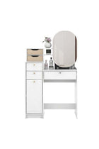 Barbados Dressing Table With Sliding Mirror | Durable Vanity Table | Dressing Makeup Desk With Storage | Modern Design Bedroom Furniture L82.4xW34.2xH136.8cm -White / Oak
