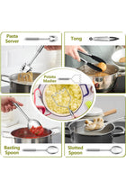 E-far Cooking Utensils Set, 10-Piece Stainless Steel Kitchen Utensils with Holder, Metal Heat Resistant