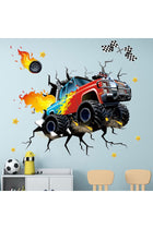 Racing Cars Wall Stickers - Truck Vehicles Boys Bedroom Wall Decals - Baby Nursery Kids Room Daycare Wall Decor