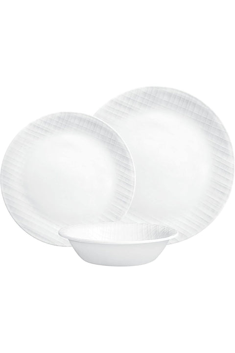 Vitrelle Glass Dinnerware, 12pc Set, Corning White