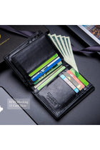 Large Capacity Genuine Leather Bifold Wallet/ Holder for Men with 15 Card Slots QB-027