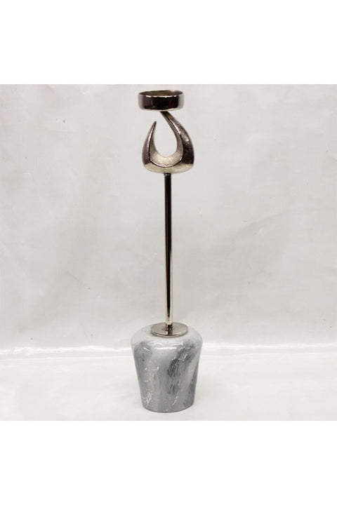 New In Nourhan T-Light Holder Big White Silver 8X8X38 Cm