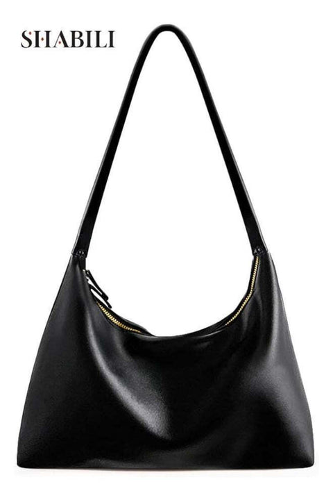 Women Students Office Shoulder Bag, Ladies Daily Casual Party Travel Shopping, Large-Capacity Multiple-Pocket PU Leather Satchel Bag Tote Bags Ladies Bag Clutch Bag Hobo Handbag Accessory (Bla