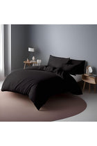 LivinEase Brushed Microfibre Double Duvet Cover Sets - 100 GSM Black with 2 Pillowcases