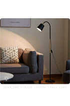 Simple LED Corner Floor Lamp With Button Switch Metal warm Light 40 Watt Black 150 x 21 x 13cm