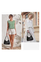 Women PU Dumpling Multi-Pocket Shoulder Bag Satchel, Ladies Large-Capacity Hobo Tote Bags Clutch Bag Elegant Underarm Design for Teen Youth Daily Casual Party Travel, Chic Magnetic Closure (Bl
