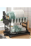 Kitchen Dish Dish Storage Rack with Draining Board, Knives and Forks