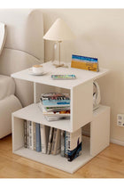 Bedside Table,Nightstand - Sofa Side Table, End Table & Coffee Table, White Wood Bedside Storage Organizer with Open Shelf for Bedroom Living Room Bathroom