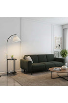 Arc Floor Lamp with Side Table 3-Color Dimmable LED (3000K-6000K) 12W Standing Lamp with Storage Shelf for Living Room Bedroom