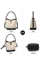 Women's Bucket Crossbody Bag for Office Shopping Travel, PU Material with Twist-Lock and Adjustable Strap