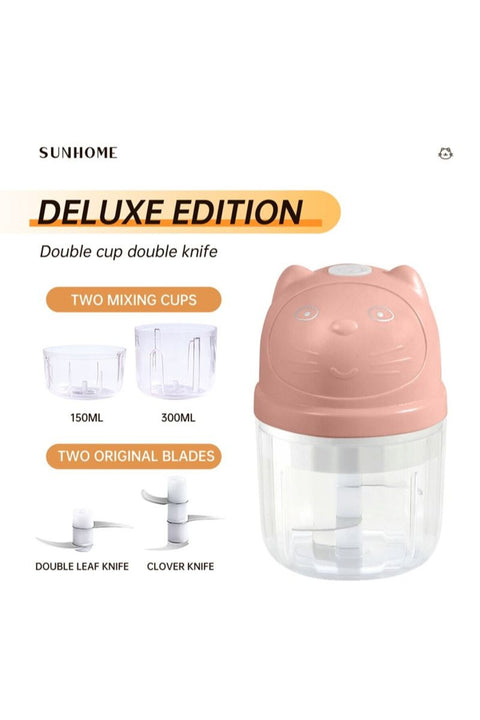 2-in-1 Electric Chopper Mixer Grinder 150ml+300ml 45W SH-188P