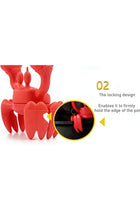 Silicone Utensil Rest, Red Crab Steam Releaser for Pot, Non-Slip Stovetop Organizer