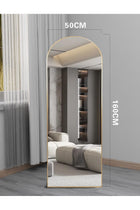 Full Body Mirror Full Length Mirror (160* 50CM), Hanging Vertical Or Inclined Floor Mirror (With Bracket), Bedroom Mirror, Wall Mounted Mirror, Vanity Mirror (Golden, 160 * 50CM)