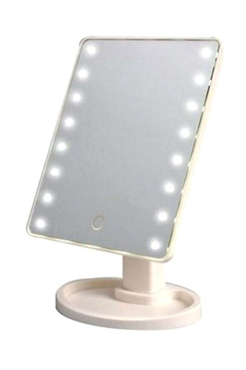 LED Light Makeup Countertop Vanity Mirror White 30 x 15cm