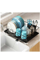 Dish Rack Dish Drying Stand Dish Drainer Plate Rack Dish rake Kitchen Organizer Dish Drying Rack Countertop Large Antibacterial Kitchen Utensils Dish racks Dish Stand (Black)
