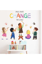 Small Hands Change The World Equality Wall Stickers - Inspirational Quotes Wall Decals - Baby Kids Room Classroom Daycare Playroom School Library Wall Decor