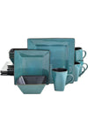 Kiesling 16 Piece Dinnerware Set, Turquoise