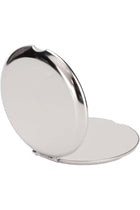 Compact Travel Mirror, Round Foldable Pocket Mirror, Stainless Steel Double Sided Foldable Pocket Mirror for Makeup Travel, Clear Image for Pocket for Package for Travel (Silver)