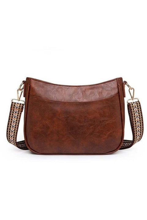 Women's Large Capacity Crossbody Bag, Adjustable Strap Hobo Shoulder Bag, Retro PU Leather Hand Bag (Brown)