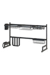 Over Sink Dish Drying Rack Black 85x32x52cm