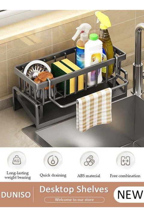Dish Drying Rack with Self-Draining Drainage Tray, Sponge Holder, Large Sink Drying Dish Drainer for Kitchen Counter, Stainless Steel Dish Strainer with Utensil Holder, Super Kitchen & Bathroom