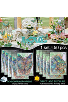 Butterfly Wall Decor, 3D Fairy Butterfly Wall Stickers Removable DIY Art Decals for Bedroom Living Room Party Craft Decorations, Cute Lightweight Design for Home and Event Decor, 50 Pack Green