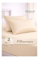 3-Piece Striped Microfiber Fitted Sheet Set Super King 200x200cm – Cream