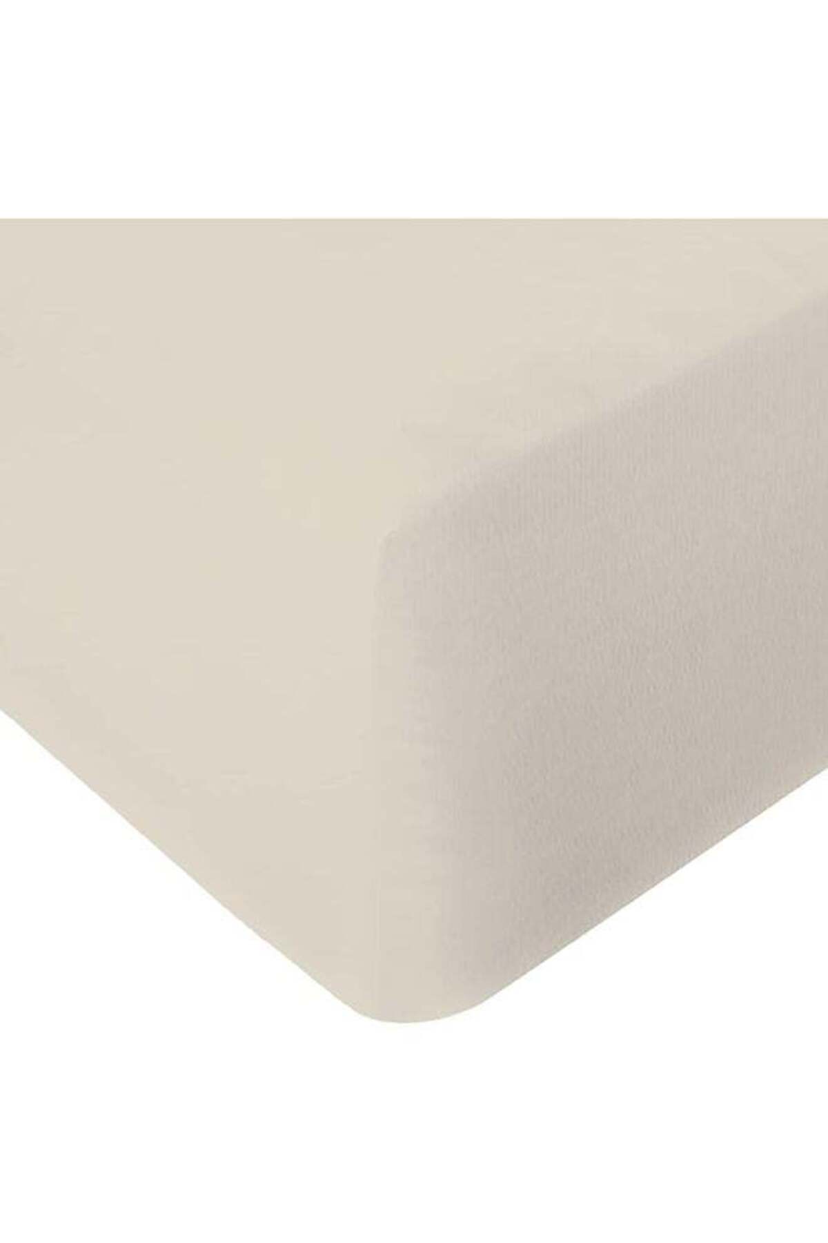 Fitted Sheet for Bed Beige King Size 200 x 200 cm - 100% Microfiber - 40 cm Deep Pocket