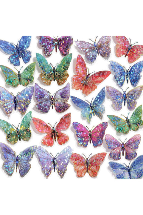 50PCS 3D Butterfly Wall Decals Stickers for Kids Nursery Room Decor, Removable DIY Wall Art, Cute Fairy Butterflies for Birthday Cake & Wedding Party, Scrapbooking & Home Decorations - Mixed Colors
