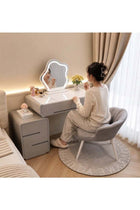Makeup Vanity Table Dressing Table Flip Mirror With Drawers And Chair