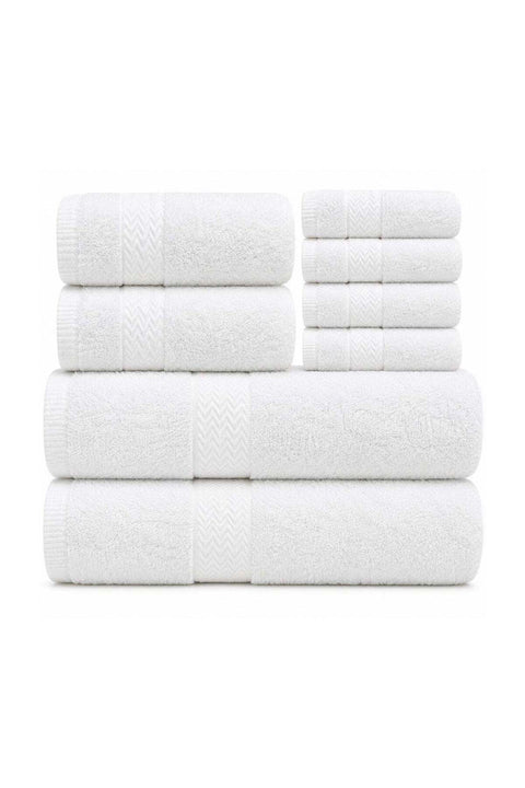 Bliss Casa 8-Piece Towel Set, 100% Combed Cotton 550 GSM Superior Quality, Quick Dry Highly Absorbent Thick Bathroom Soft Hotel Towels for Bath And Spa, Towel Set Includes 2 Bath Towels, 2 Hand Towels