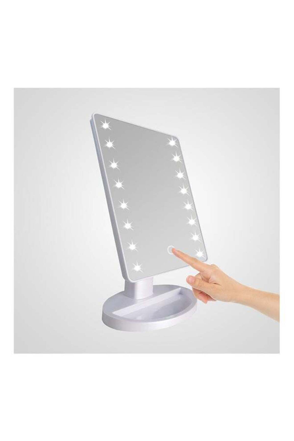 LED Light Makeup Mirror Rotatable Desk Stand White 27 x 16.5kg