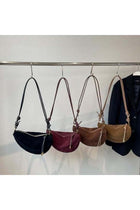 Suede Bags for Women Small Suede Purses Crescent Bag Crossbody Shoulder Bag Trendy Tote Handbags
