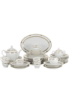 47 Pieces Decal Round Dinner Set, White, W 46.0 x H 34.0 D 31.0 cm