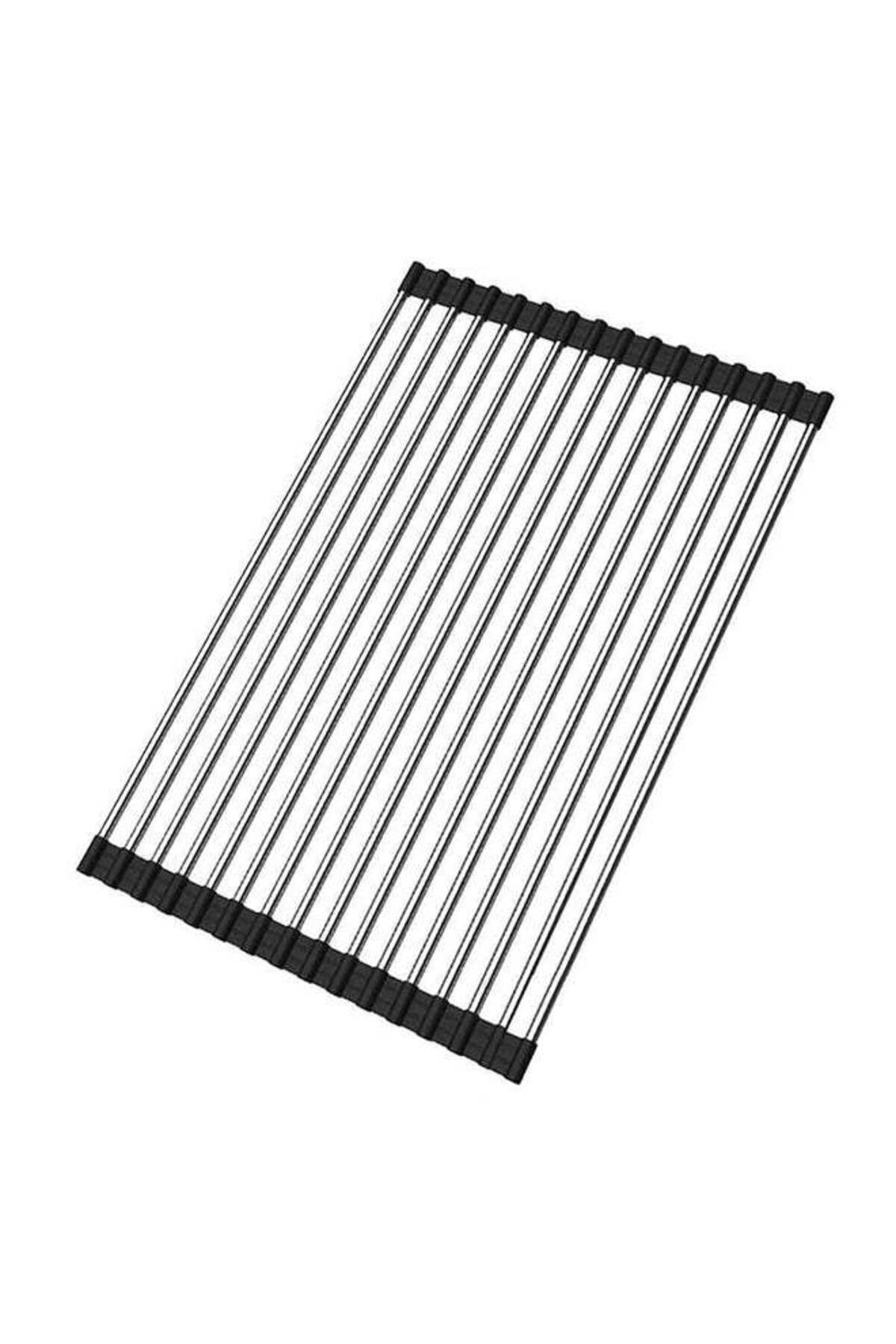 Foldable Dish Drying Rack Black/Silver 16.9 x 10.2inch