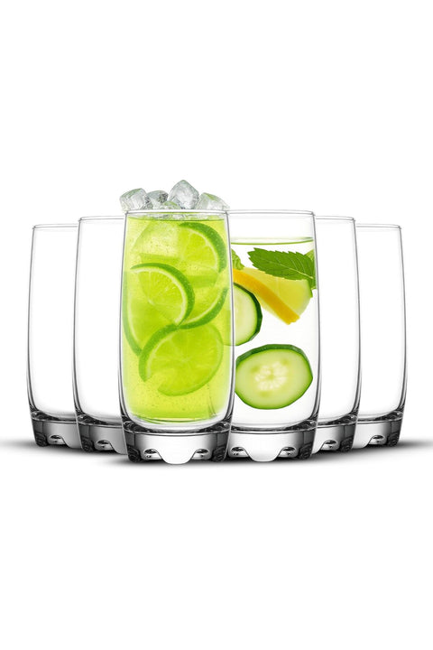 Drinking Glasses Set of 6, Lead-Free, Durable, Stylish for Water, Juice, Cocktails (Design 33)